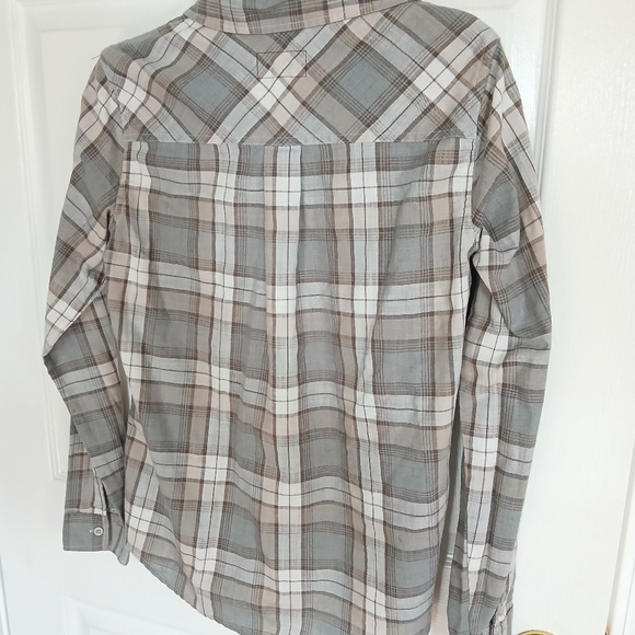 Current/Elliott Plaid Long Sleeve Size 2 Boho Western Casual Lightweight - Picture 6 of 6